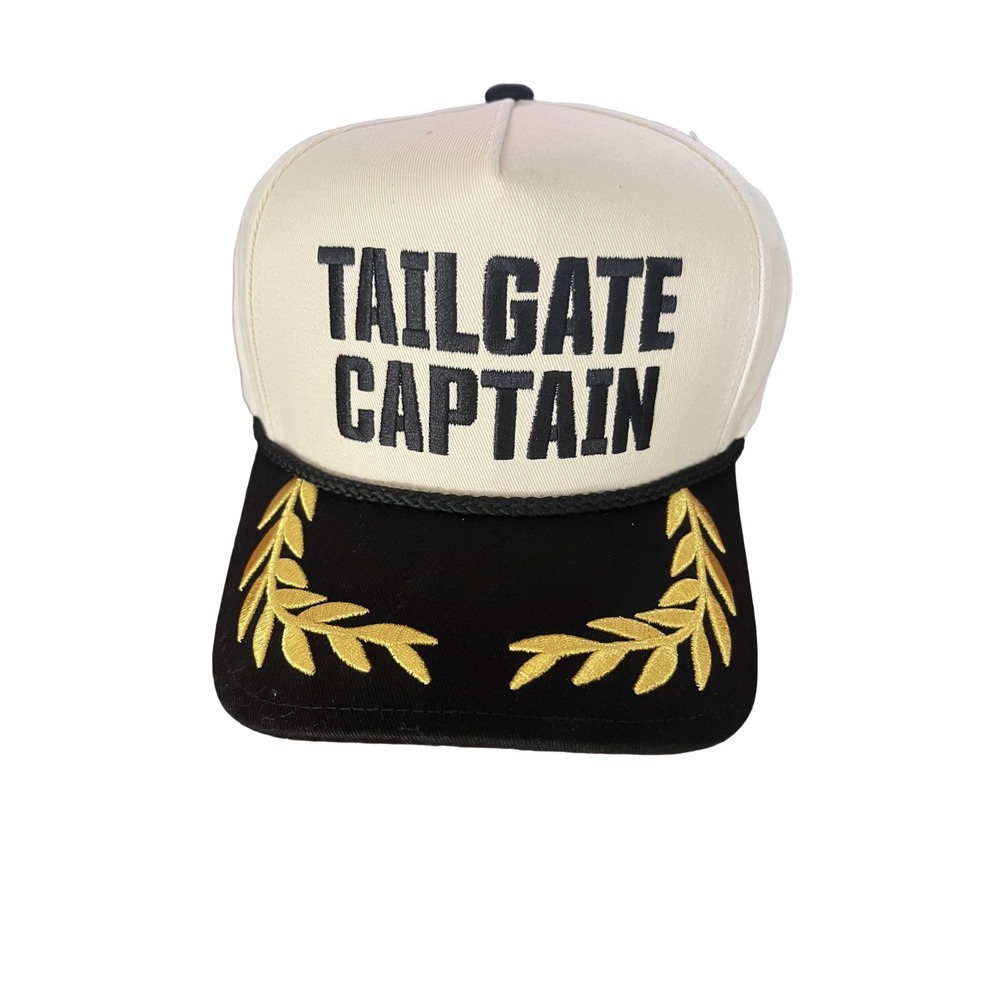 C.C Tailgate Captain Hat Unisex OS Cream Black New Laurel Leaf Snapback Trucker